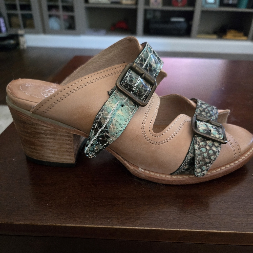 Freebird Stylish Tan and Blue Women's Sandals